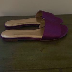 Banana Republic purple flat slides.